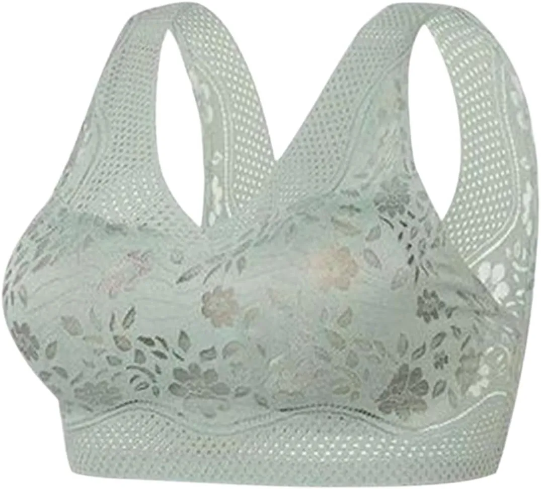 4Pcs Set Everyday Bra for Women Push Up Underwear with Support Causal Comfortable Floral Lightweight Bralette