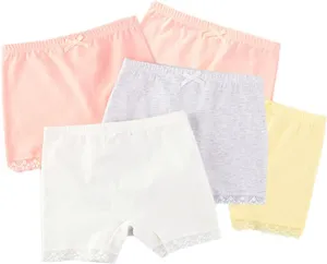5 Pcs Little Girls Toddler Kids Boy-Leg Shorts Lace Trim Underwear Boxers Briefs Panties