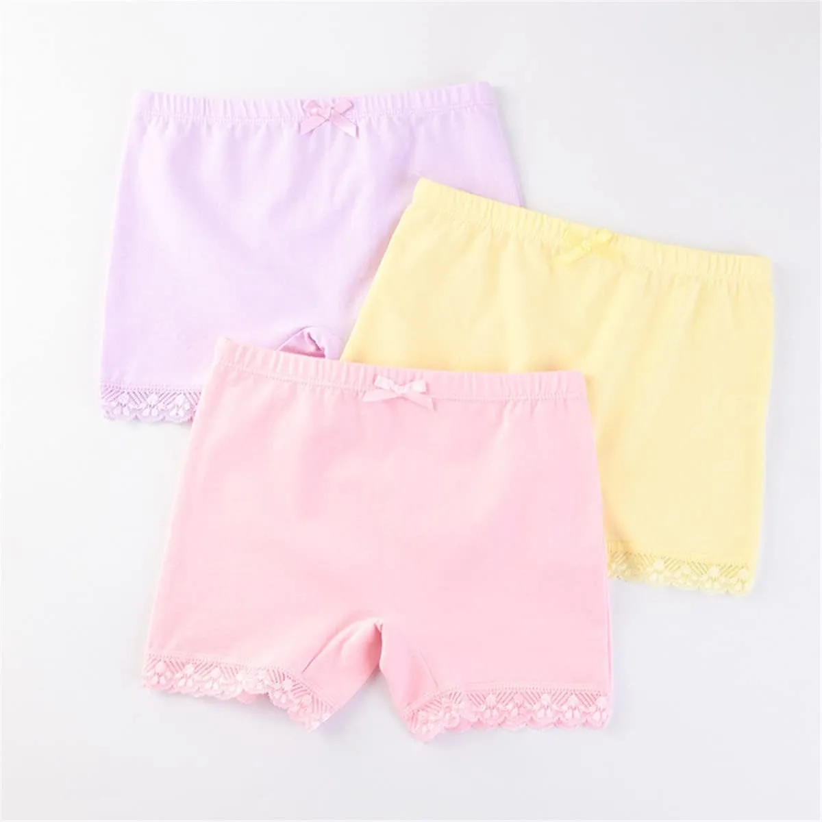 5 Pcs Little Girls Toddler Kids Boy-Leg Shorts Lace Trim Underwear Boxers Briefs Panties