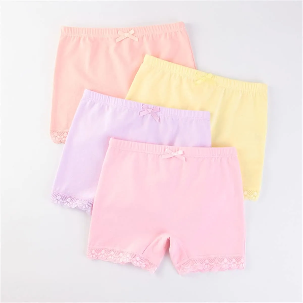 5 Pcs Little Girls Toddler Kids Boy-Leg Shorts Lace Trim Underwear Boxers Briefs Panties