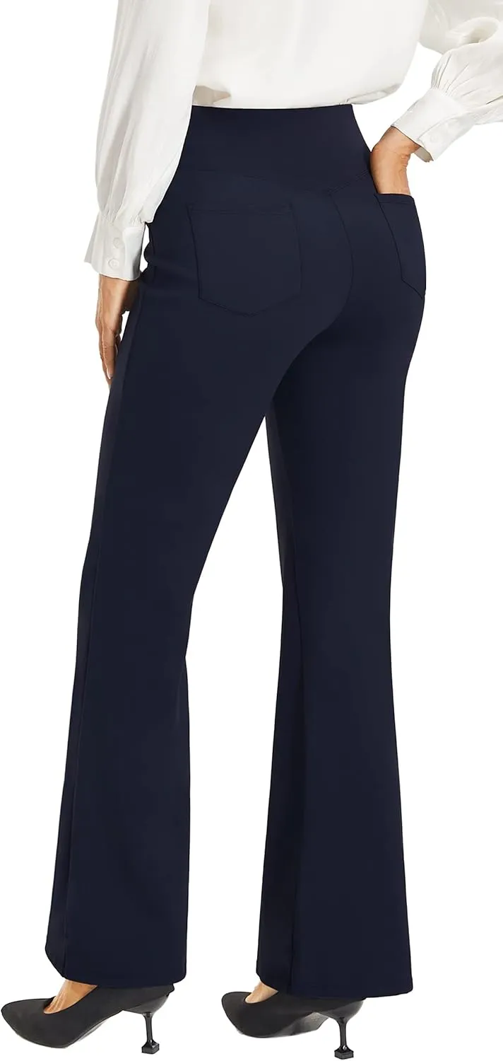 AFITNE Women's Yoga Dress Pants High Waist Pull On Work Pants 2025 Stretchy Office Casual Slacks
