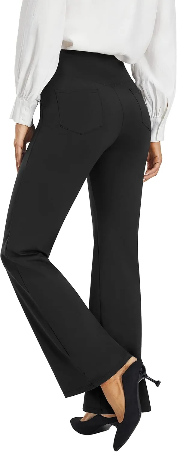 AFITNE Women's Yoga Dress Pants High Waist Pull On Work Pants 2025 Stretchy Office Casual Slacks