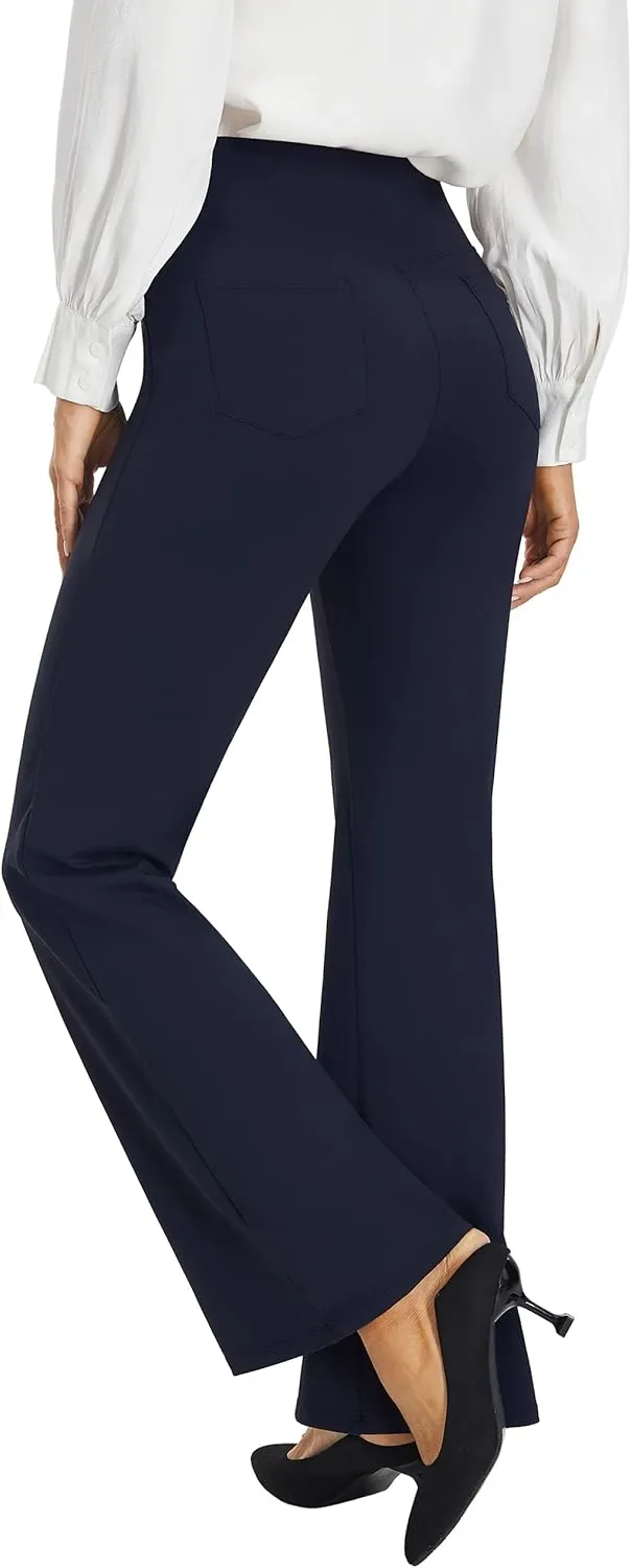 AFITNE Women's Yoga Dress Pants High Waist Pull On Work Pants 2025 Stretchy Office Casual Slacks