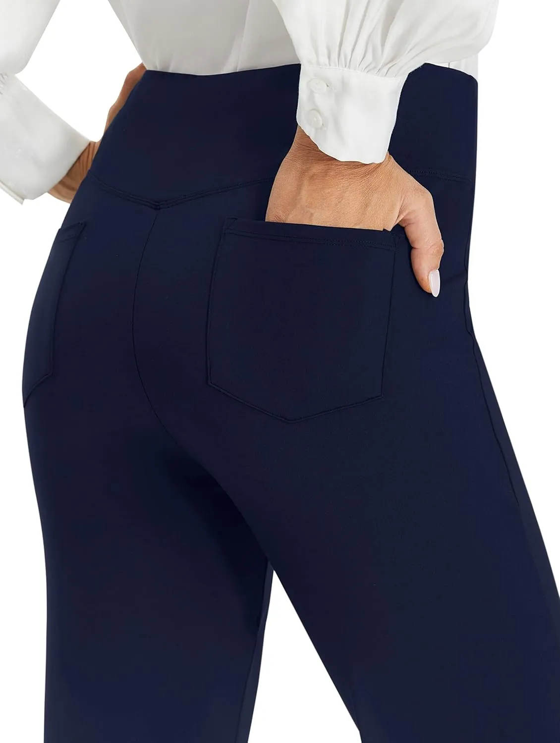 AFITNE Women's Yoga Dress Pants High Waist Pull On Work Pants 2025 Stretchy Office Casual Slacks