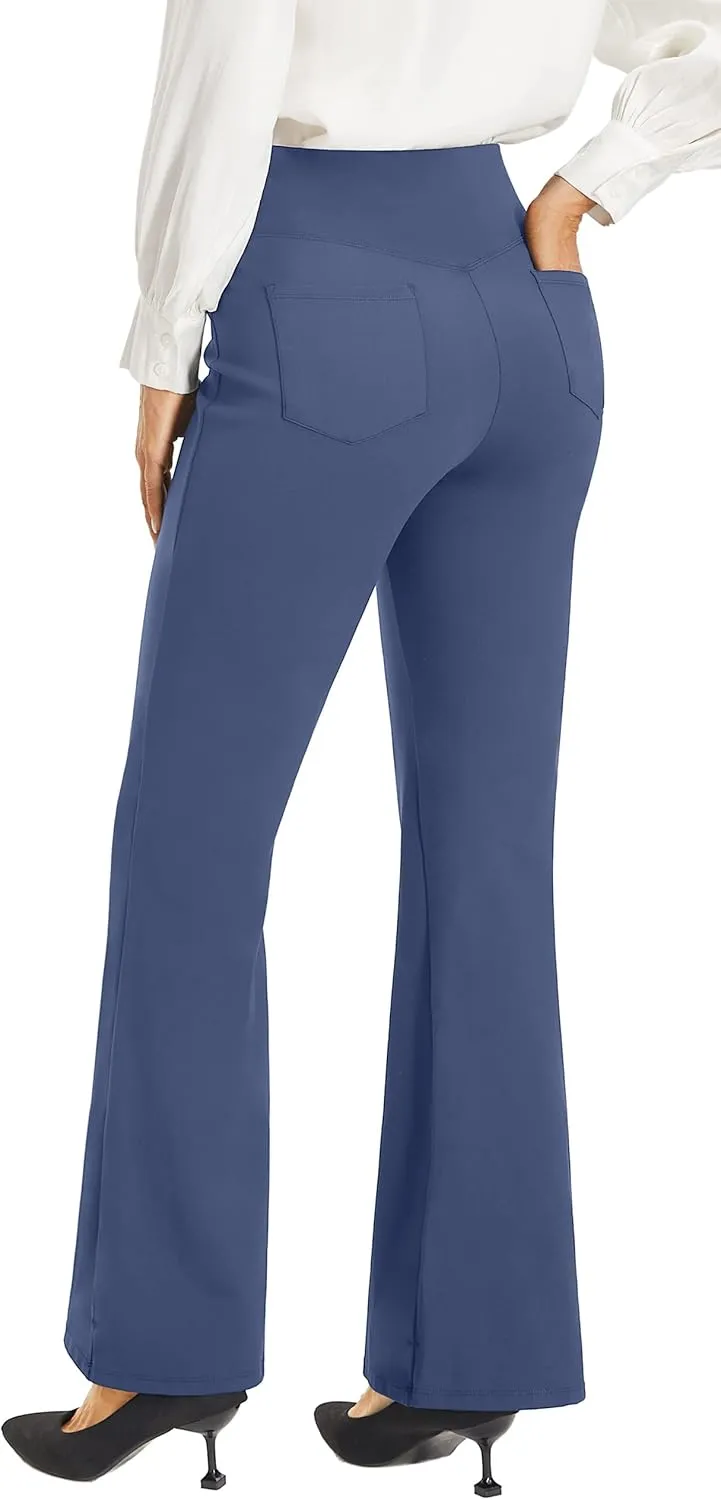 AFITNE Women's Yoga Dress Pants High Waist Pull On Work Pants 2025 Stretchy Office Casual Slacks