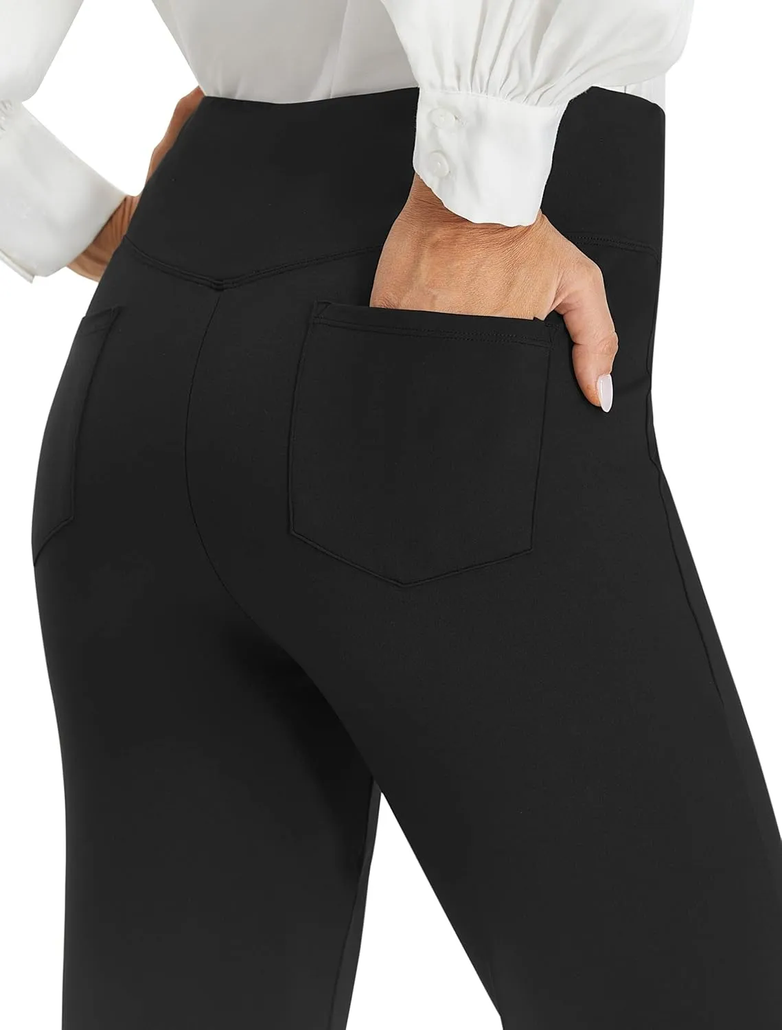 AFITNE Women's Yoga Dress Pants High Waist Pull On Work Pants 2025 Stretchy Office Casual Slacks