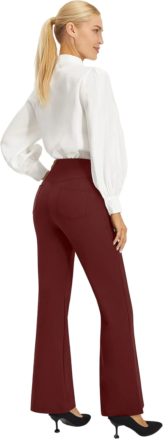 AFITNE Women's Yoga Dress Pants High Waist Pull On Work Pants 2025 Stretchy Office Casual Slacks