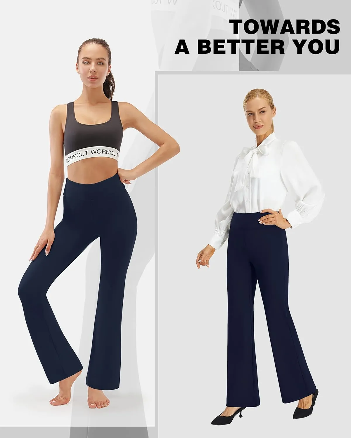 AFITNE Women's Yoga Dress Pants High Waist Pull On Work Pants 2025 Stretchy Office Casual Slacks