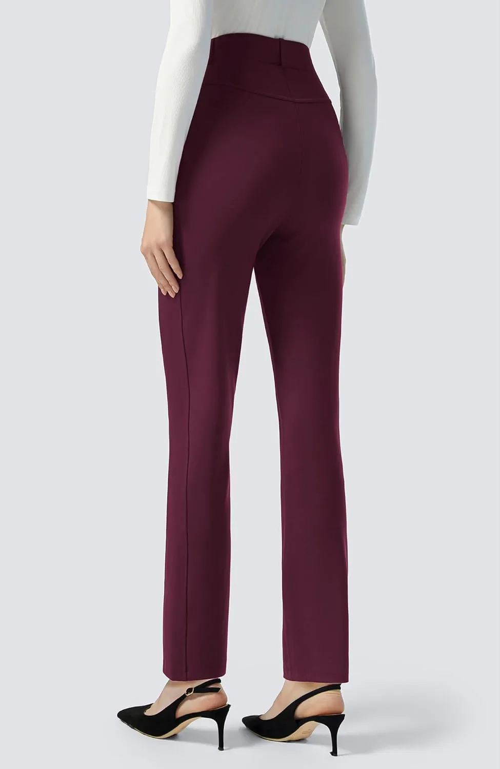 AFITNE Women's Yoga Dress Pants High Waisted Pull On Straight Leg Pants Stretchy Casual Business Work Slacks with Pockets