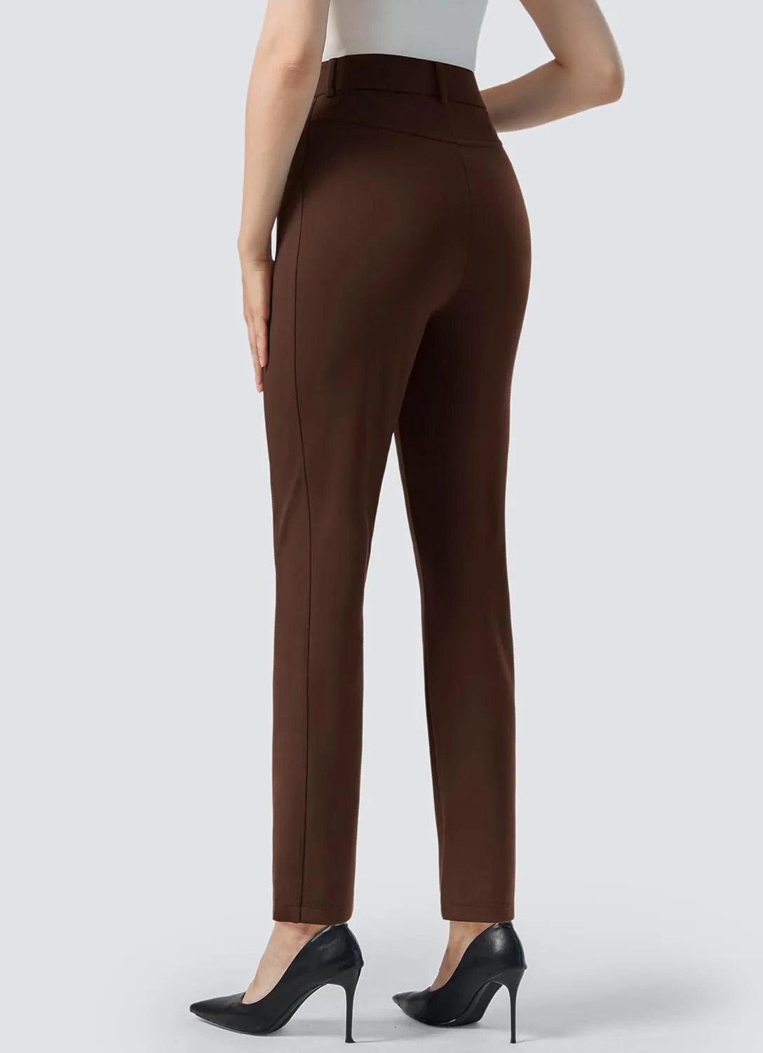AFITNE Women's Yoga Dress Pants High Waisted Pull On Straight Leg Pants Stretchy Casual Business Work Slacks with Pockets