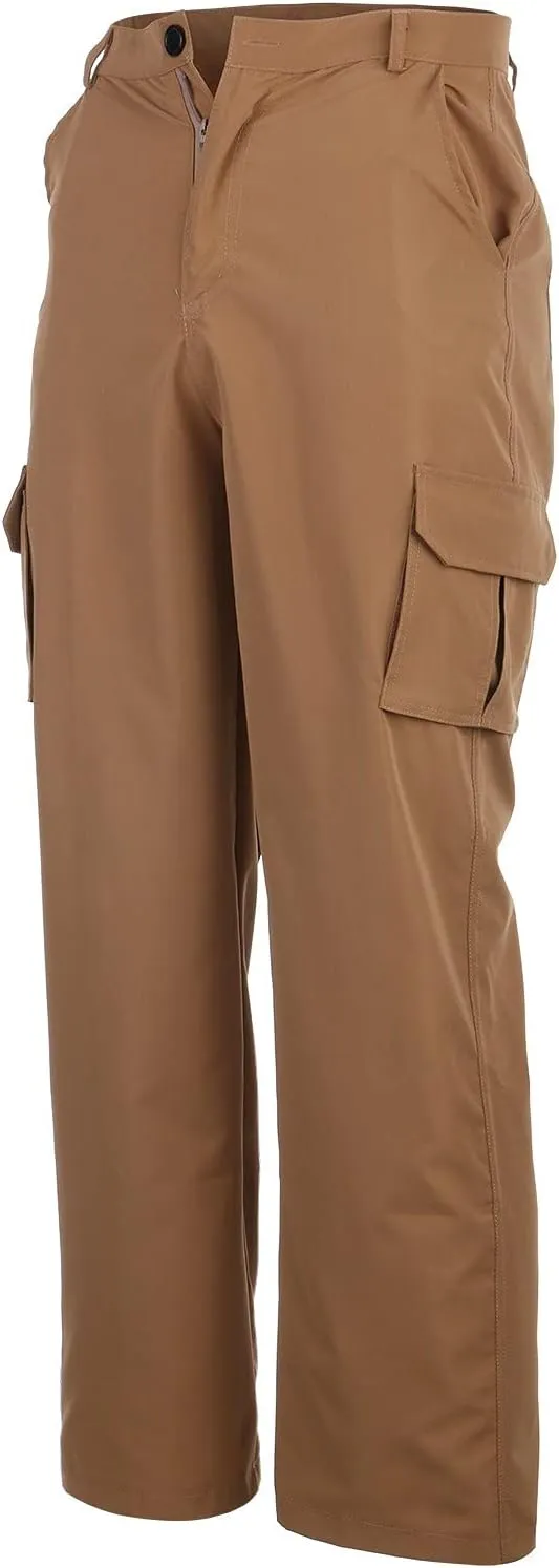Alalaso Men's Cargo Pants Tapered Workwear Linen Cargo Stretch Twill Cargo Jogger Sweatpants Outdoor Pants