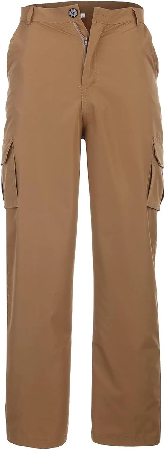Alalaso Men's Cargo Pants Tapered Workwear Linen Cargo Stretch Twill Cargo Jogger Sweatpants Outdoor Pants
