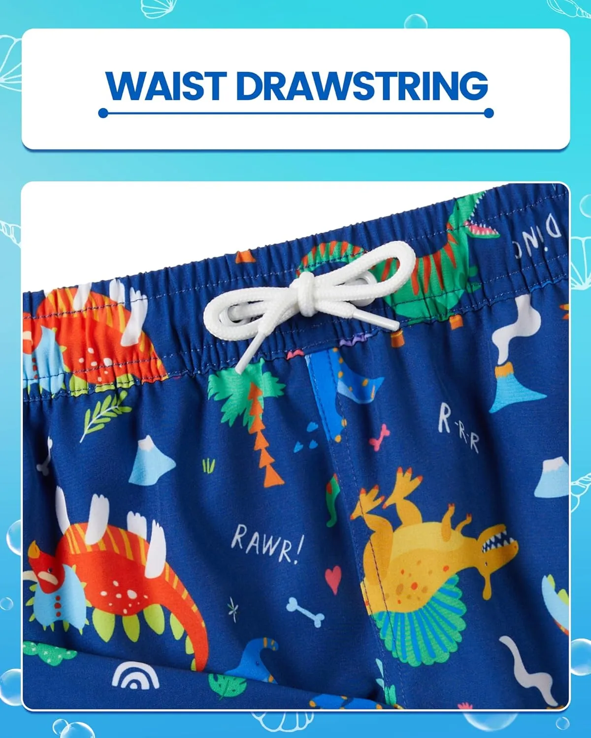 Angel season Boys Swim Trunks with Compression Liner Toddler Swim Shorts Stretch Bathing Suits for Boy Swimsuit Size 2-8