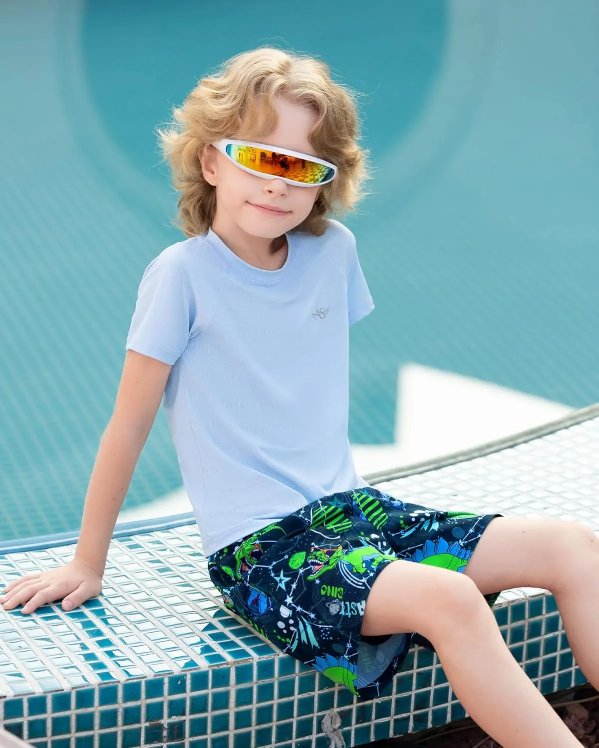 Angel season Boys Swim Trunks with Compression Liner Toddler Swim Shorts Stretch Bathing Suits for Boy Swimsuit Size 2-8