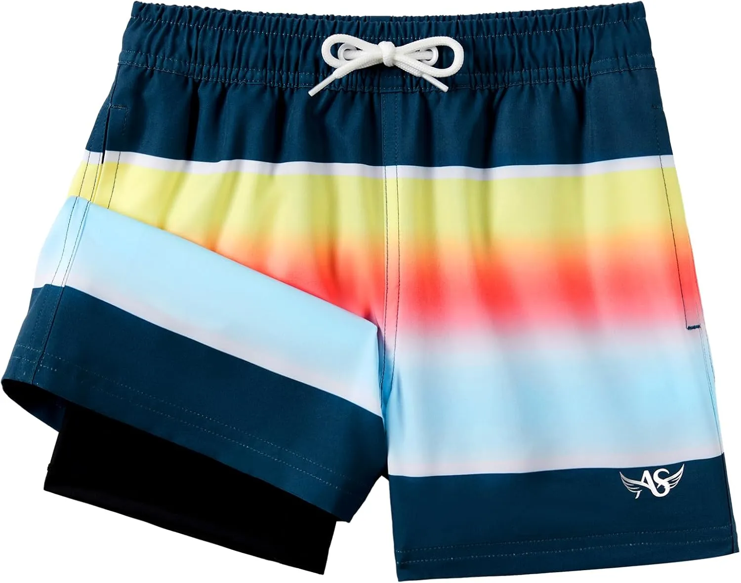 Angel season Boys Swim Trunks with Compression Liner Toddler Swim Shorts Stretch Bathing Suits for Boy Swimsuit Size 2-8