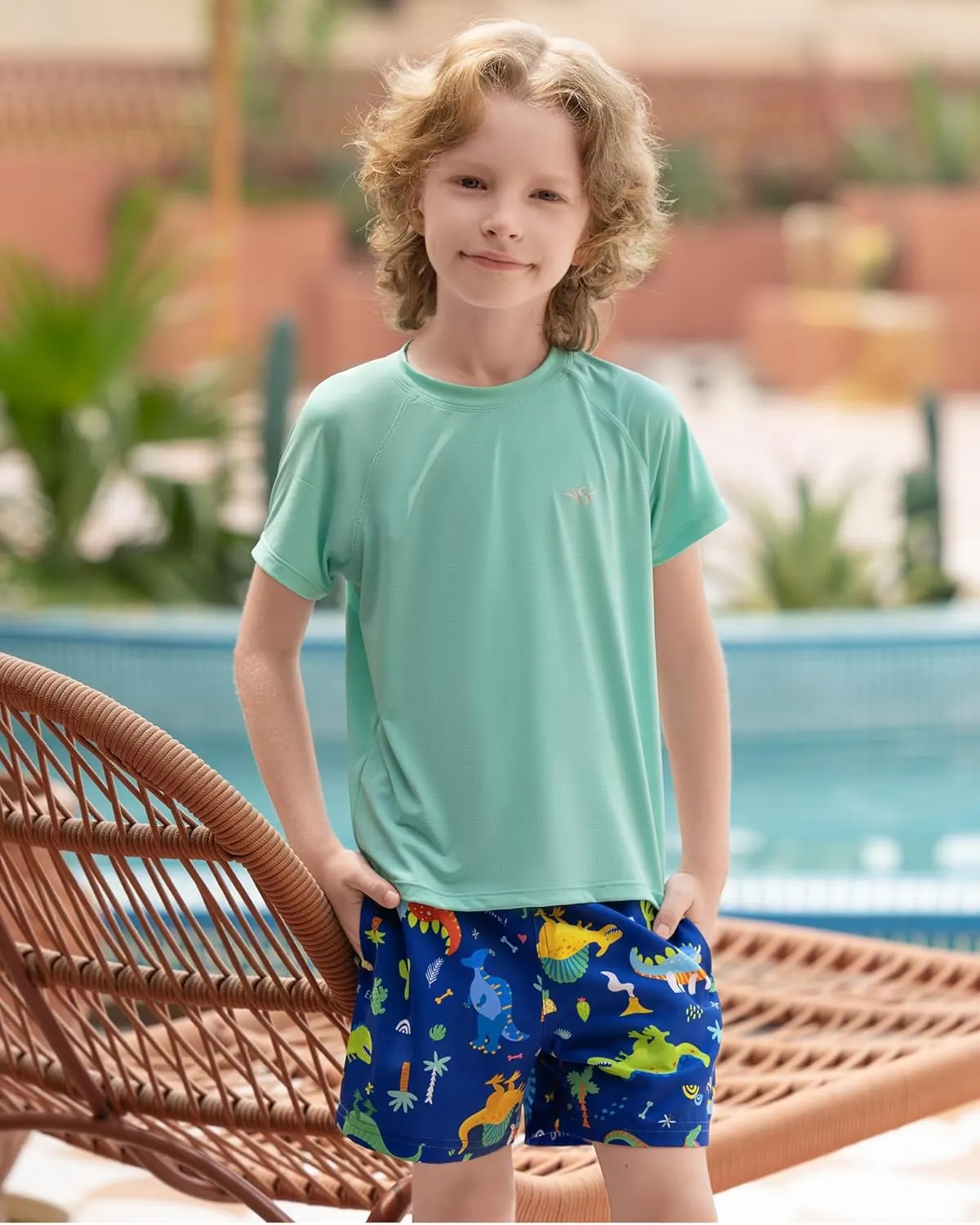 Angel season Boys Swim Trunks with Compression Liner Toddler Swim Shorts Stretch Bathing Suits for Boy Swimsuit Size 2-8