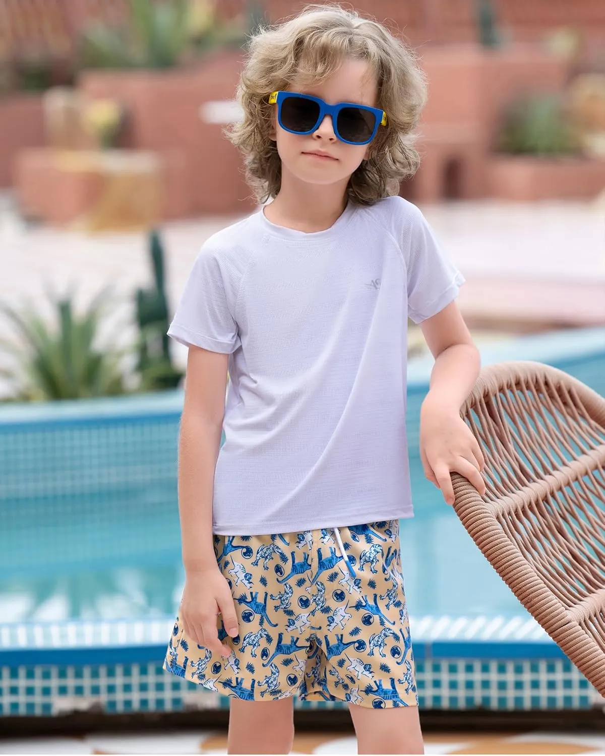 Angel season Boys Swim Trunks with Compression Liner Toddler Swim Shorts Stretch Bathing Suits for Boy Swimsuit Size 2-8