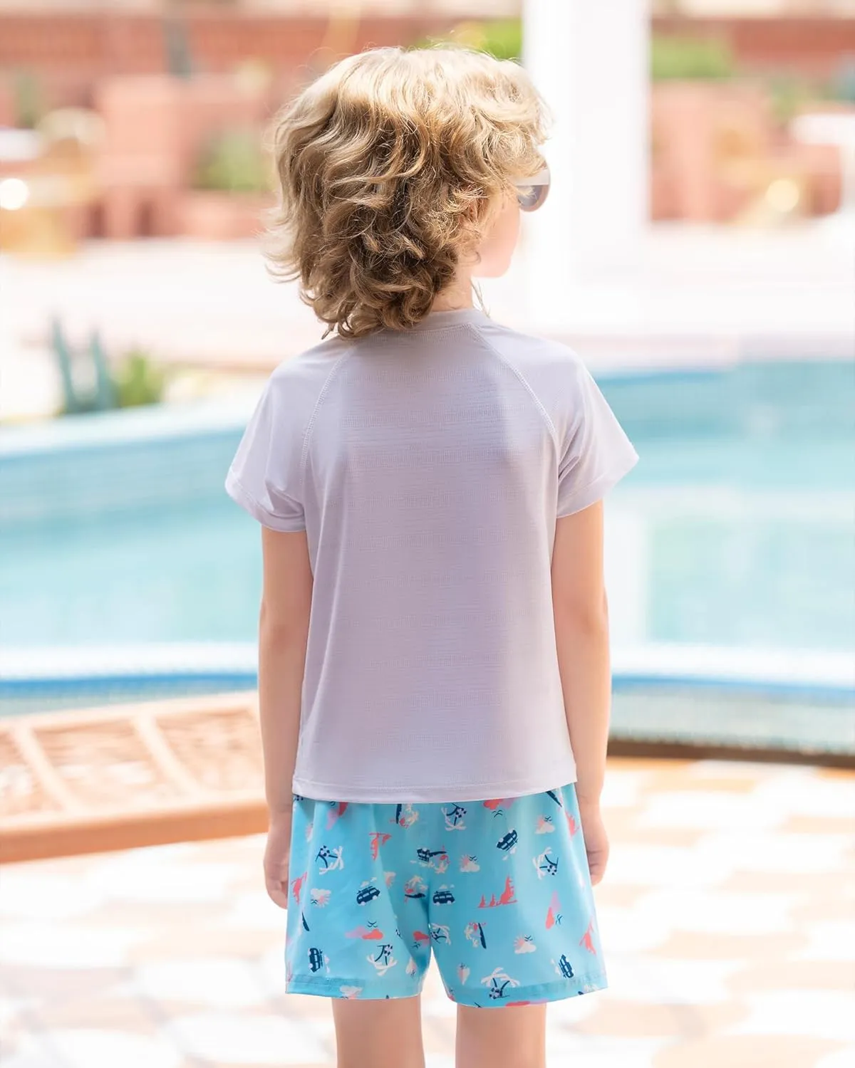 Angel season Boys Swim Trunks with Compression Liner Toddler Swim Shorts Stretch Bathing Suits for Boy Swimsuit Size 2-8