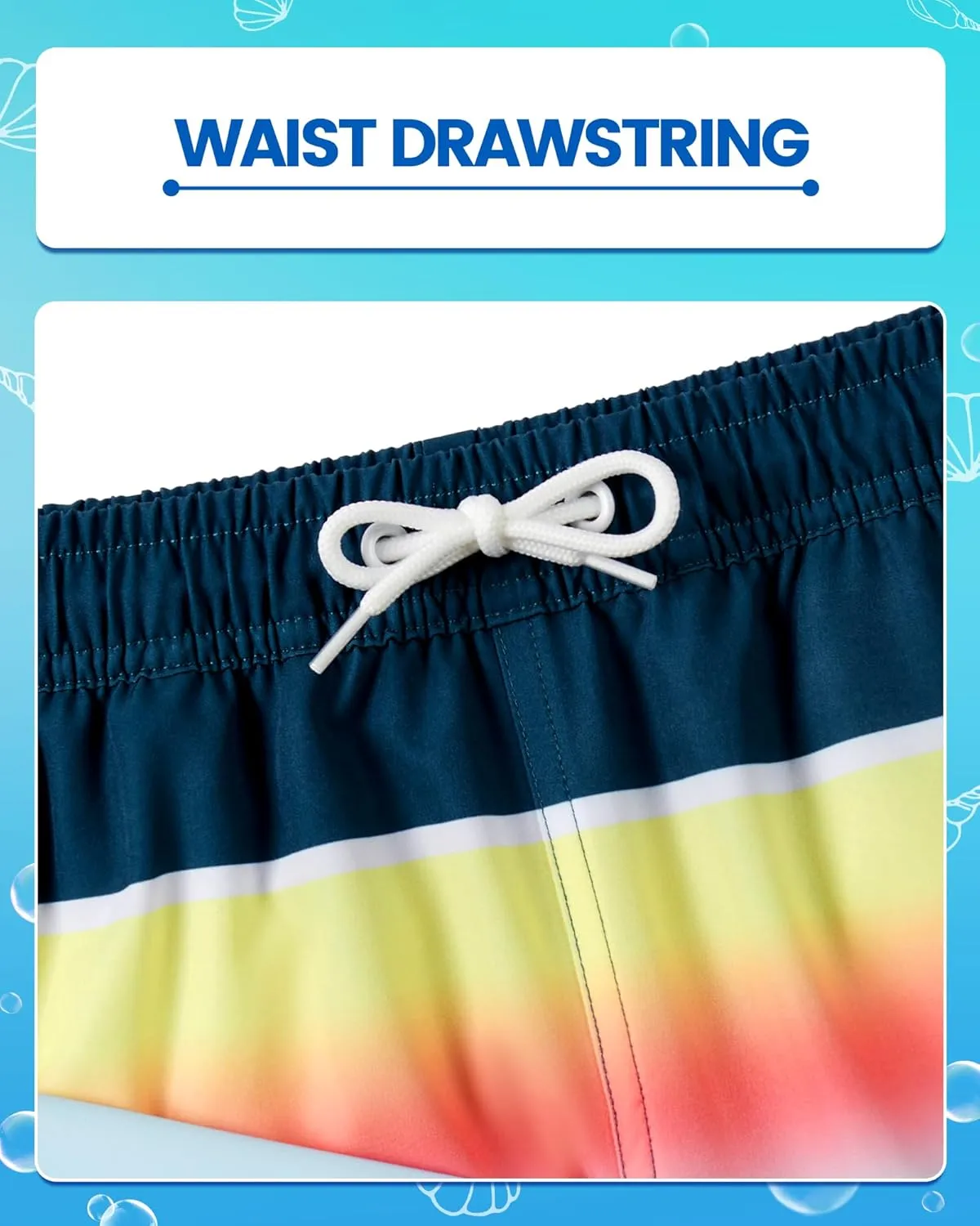 Angel season Boys Swim Trunks with Compression Liner Toddler Swim Shorts Stretch Bathing Suits for Boy Swimsuit Size 2-8