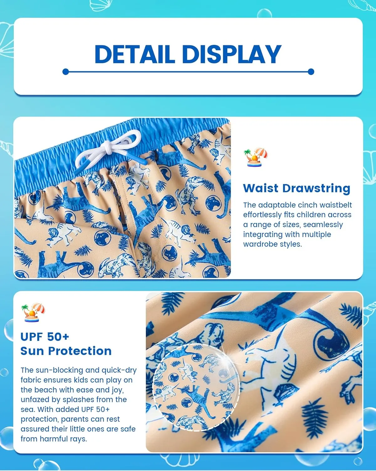 Angel season Boys Swim Trunks with Compression Liner Toddler Swim Shorts Stretch Bathing Suits for Boy Swimsuit Size 2-8