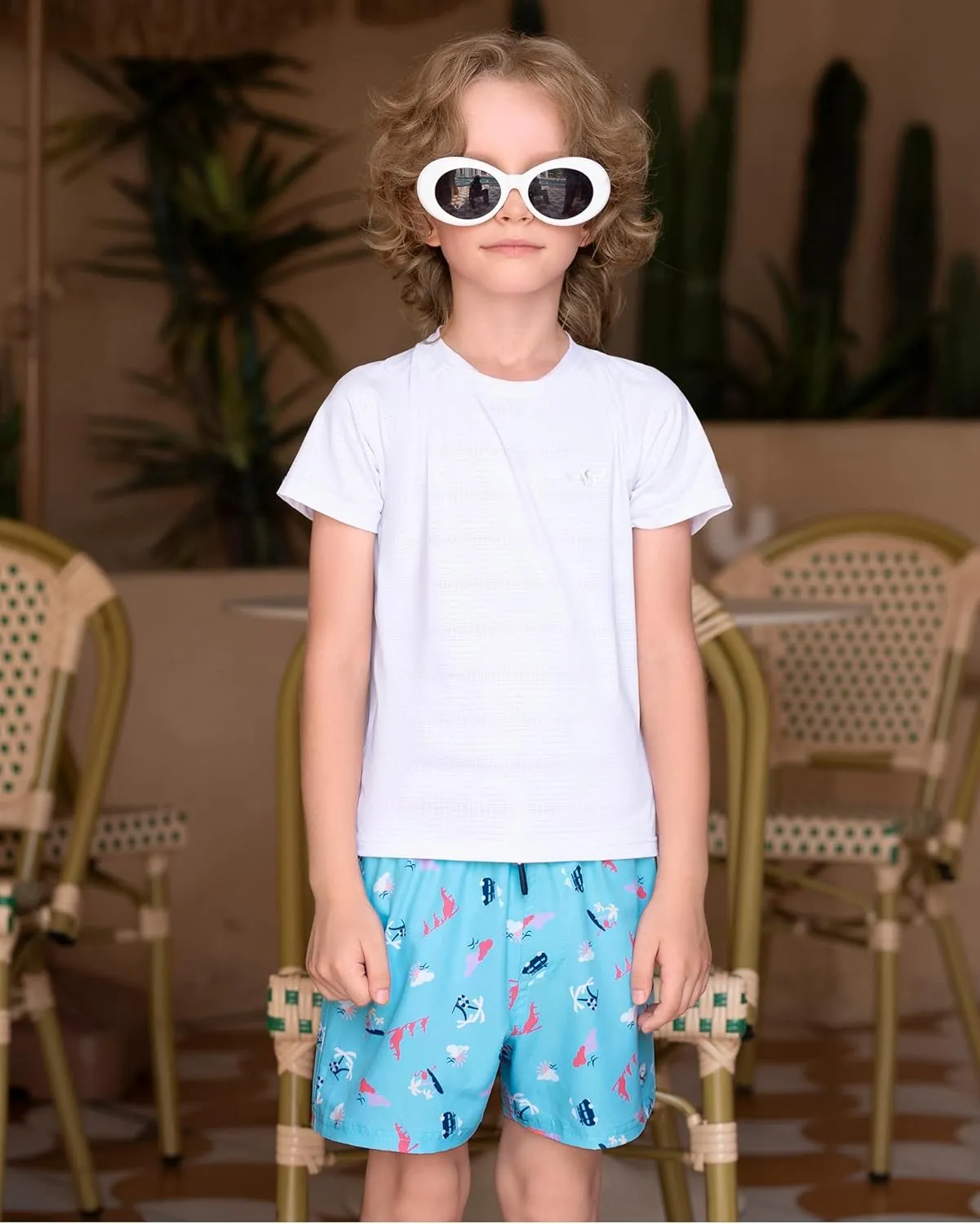 Angel season Boys Swim Trunks with Compression Liner Toddler Swim Shorts Stretch Bathing Suits for Boy Swimsuit Size 2-8