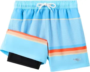Angel season Boys Swim Trunks with Compression Liner Toddler Swim Shorts Stretch Bathing Suits for Boy Swimsuit Size 2-8