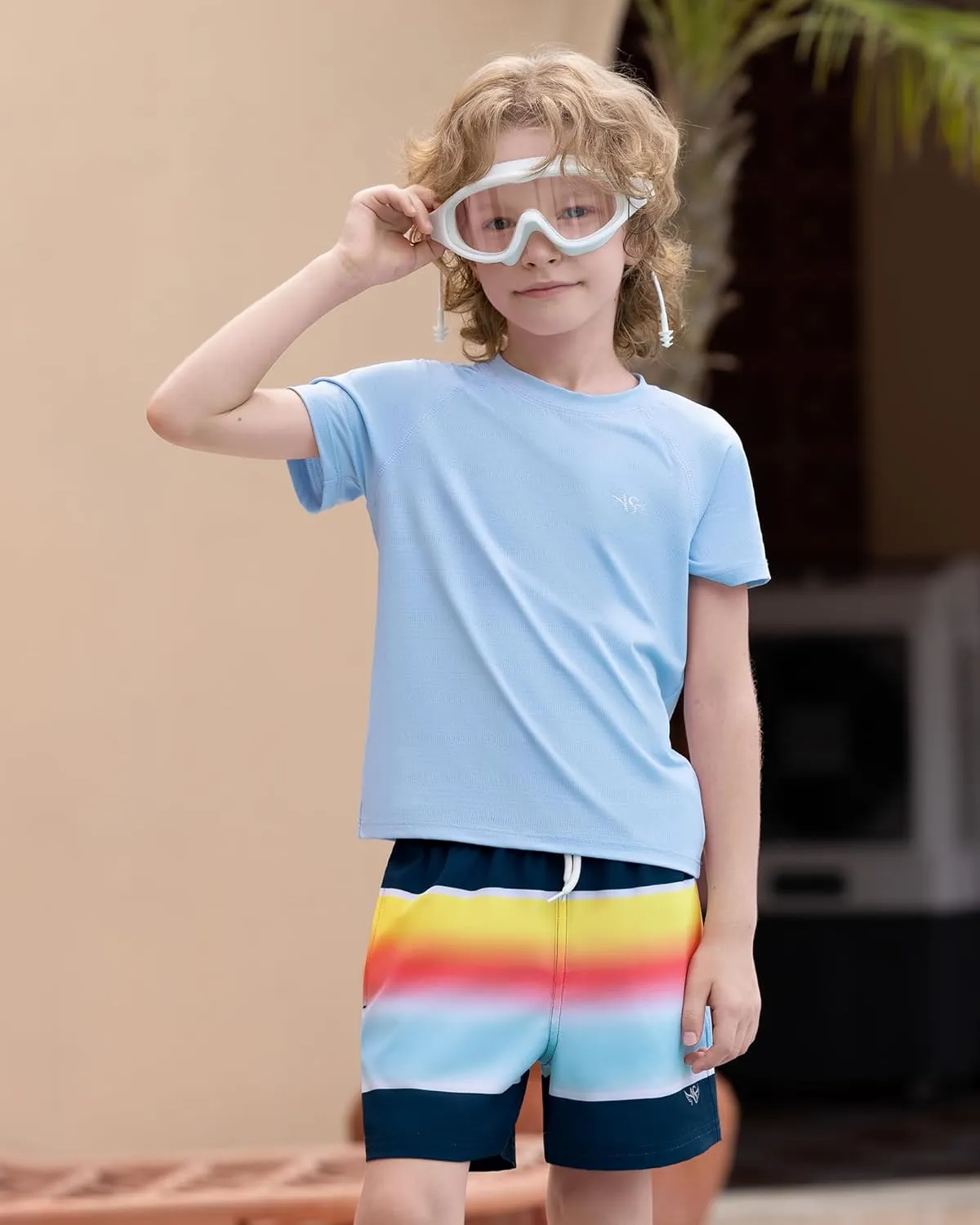 Angel season Boys Swim Trunks with Compression Liner Toddler Swim Shorts Stretch Bathing Suits for Boy Swimsuit Size 2-8