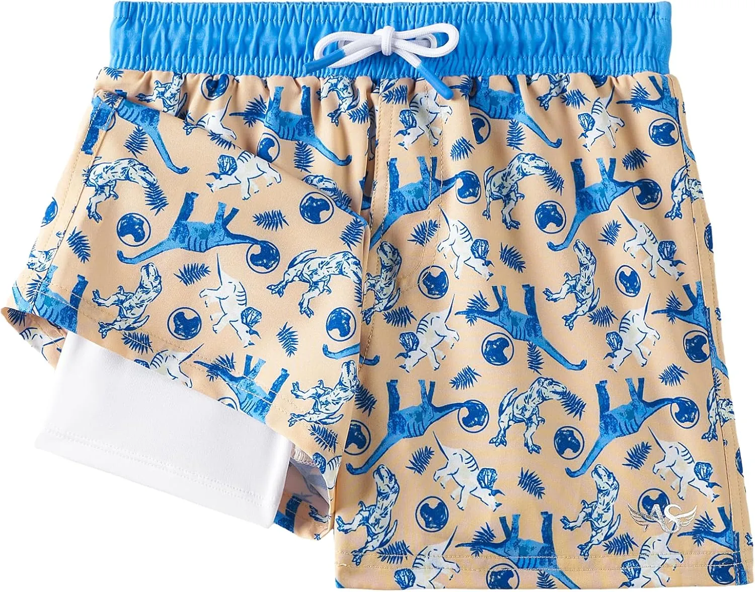 Angel season Boys Swim Trunks with Compression Liner Toddler Swim Shorts Stretch Bathing Suits for Boy Swimsuit Size 2-8