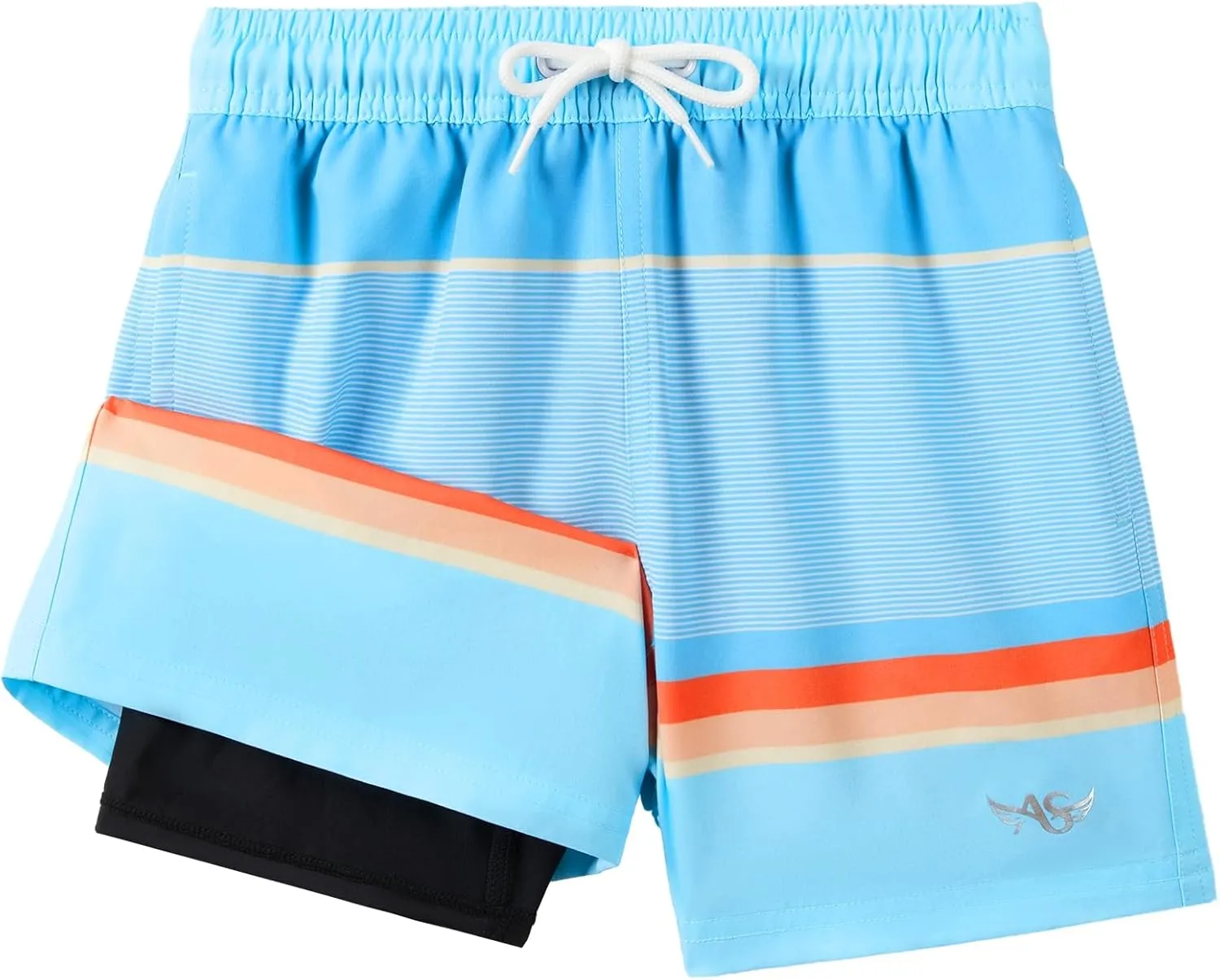 Angel season Boys Swim Trunks with Compression Liner Toddler Swim Shorts Stretch Bathing Suits for Boy Swimsuit Size 2-8