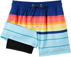 Angel season Boys Swim Trunks with Compression Liner Toddler Swim Shorts Stretch Bathing Suits for Boy Swimsuit Size 2-8