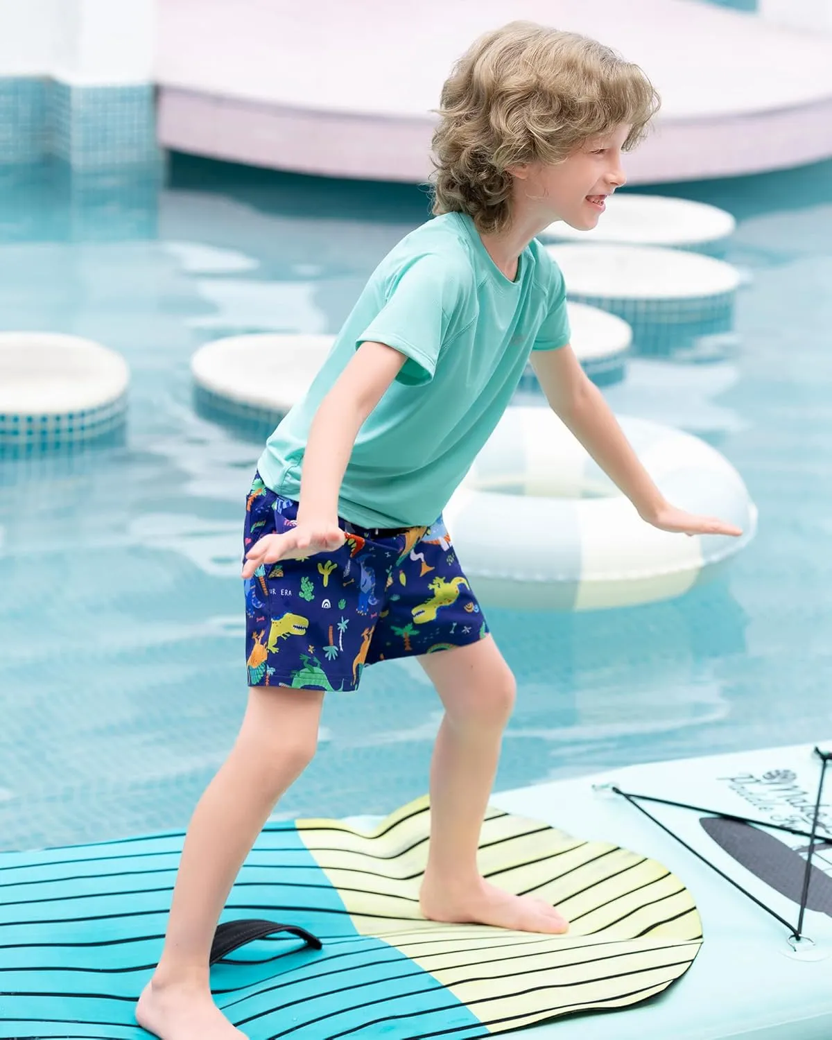Angel season Boys Swim Trunks with Compression Liner Toddler Swim Shorts Stretch Bathing Suits for Boy Swimsuit Size 2-8