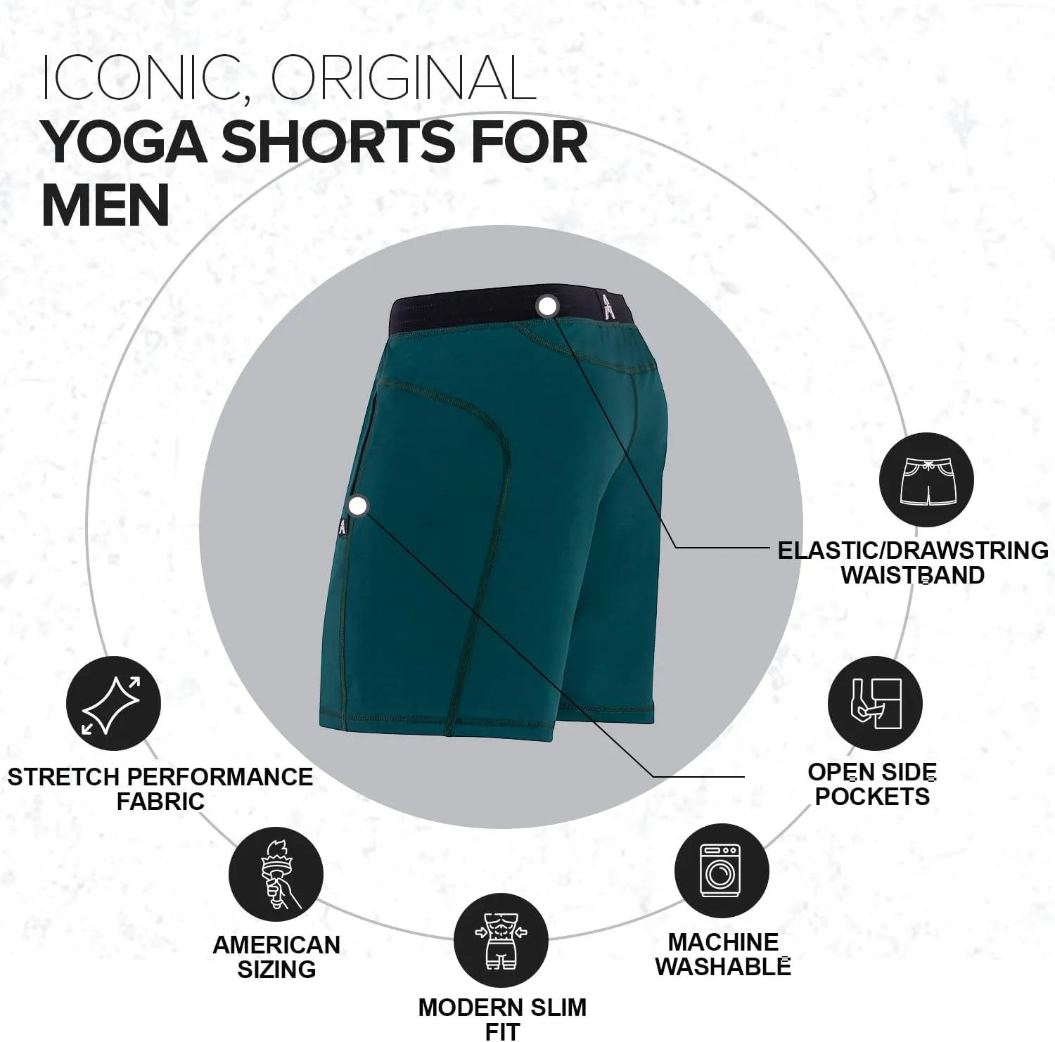 Anthem Athletics Solstice 5, 7, and 9 Inch Men's Workout Shorts - Open Pocket Short for Yoga, Athletic & Gym Training