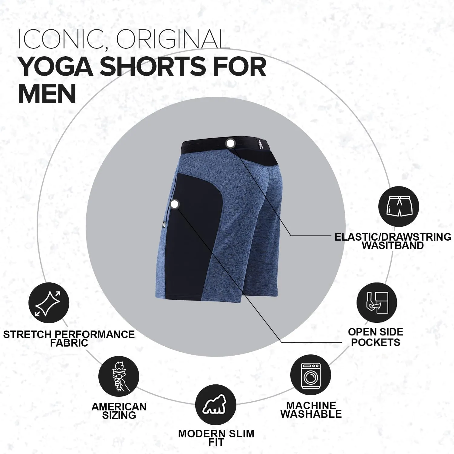 Anthem Athletics Solstice 5, 7, and 9 Inch Men's Workout Shorts - Open Pocket Short for Yoga, Athletic & Gym Training