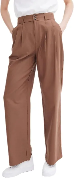 ASSUAL Casual Wide Leg Dress Pants Midi Waist Loose Comfy Straight Trousers