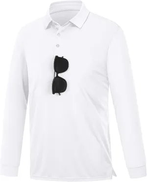 baleaf Men's Long Sleeve Golf Shirt Collared Shirts Polo UPF 50  Lightweight Quick Dry Work Casual Outdoor