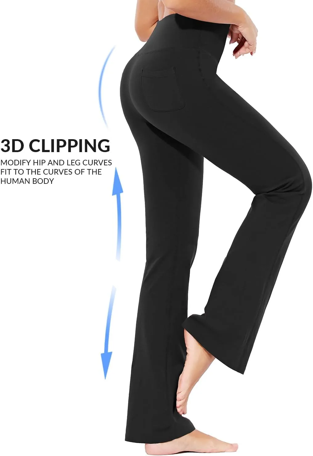 baleaf Womens Cotton Flare Yoga Pants High Waisted Bootcut Bell Bottom Leggings Dressy Work Office Trousers