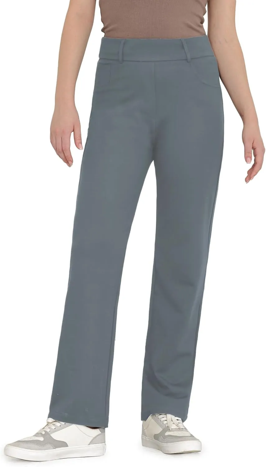 Bamans Womens Dress Pants Work Straight Leg Pants Office 31'' Inseam Bootcut High Waisted Casual Busines Trousers