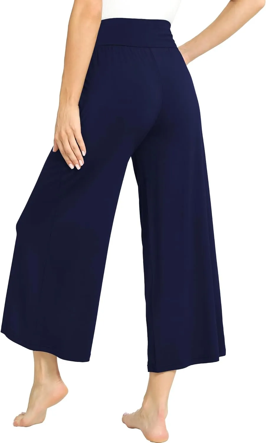 Bamboo Viscose Capri Pants for Women, Wide Leg Cropped Pajama Pants, Loose Yoga Sweatpants, Palazzo Lounge Pj Bottoms