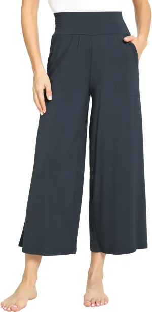 Bamboo Viscose Capri Pants for Women, Wide Leg Cropped Pajama Pants, Loose Yoga Sweatpants, Palazzo Lounge Pj Bottoms