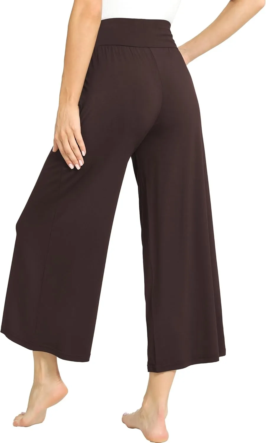 Bamboo Viscose Capri Pants for Women, Wide Leg Cropped Pajama Pants, Loose Yoga Sweatpants, Palazzo Lounge Pj Bottoms