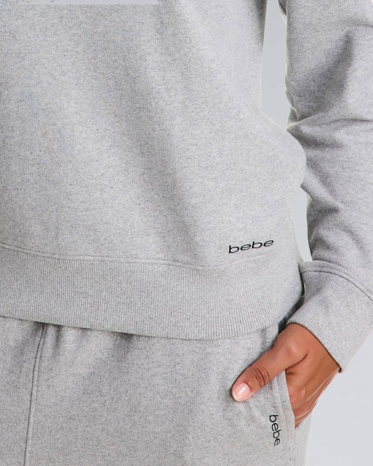 bebe French Terry Sweatshirt for Women, Crewneck Sweatshirts for Women, Sweatshirt Loungewear