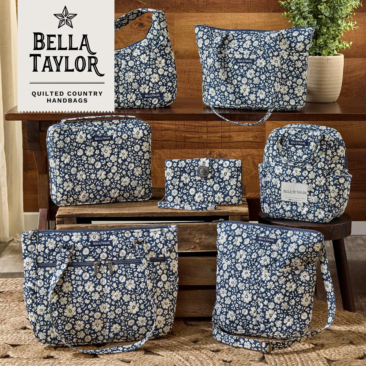 Bella Taylor Everyday Tote | Lightweight Quilted Fabric Handbags for Women