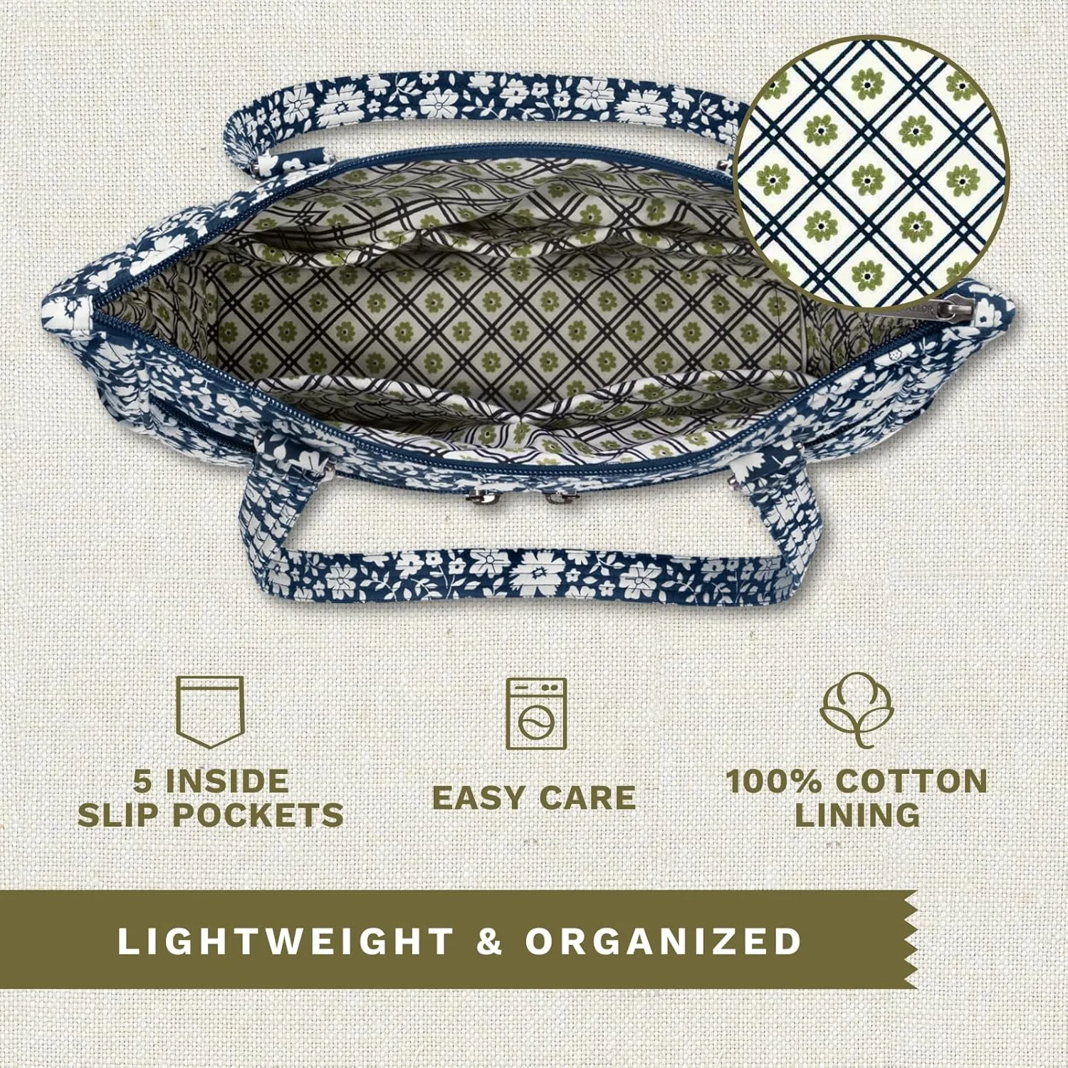Bella Taylor Everyday Tote | Lightweight Quilted Fabric Handbags for Women