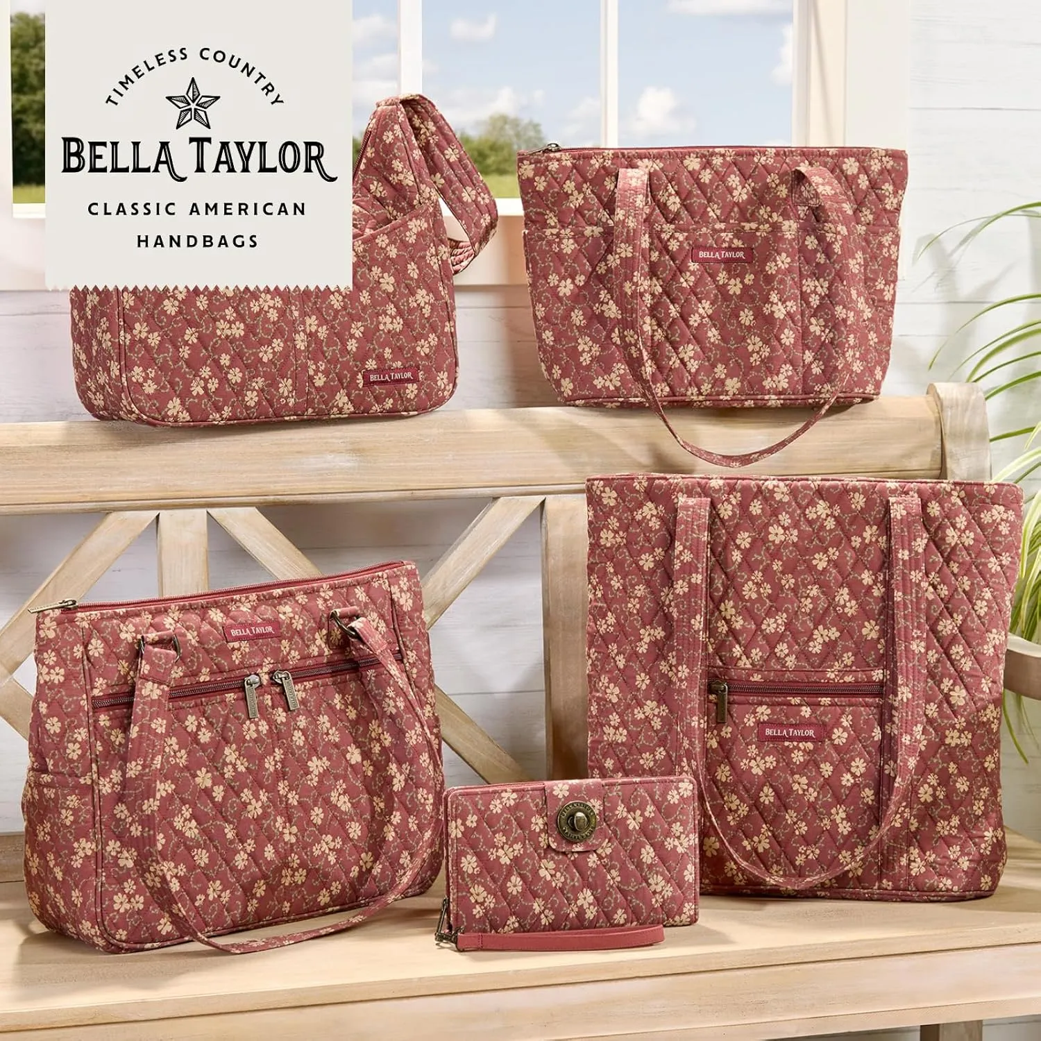 Bella Taylor Everyday Tote | Lightweight Quilted Fabric Handbags for Women