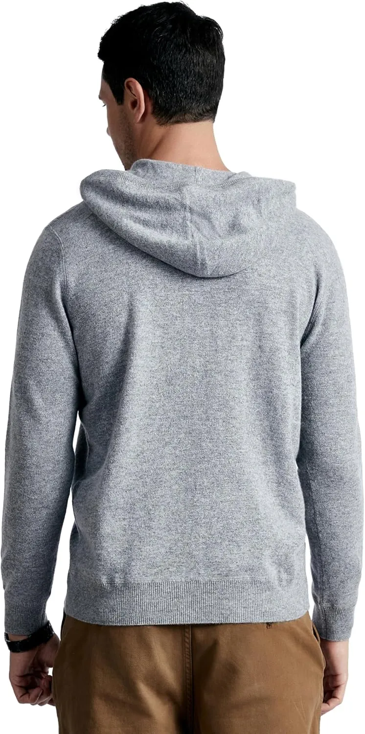 BEYOND FASHION Men's Sweater Pocket Hoodie Pullover - 100% Pure Cashmere