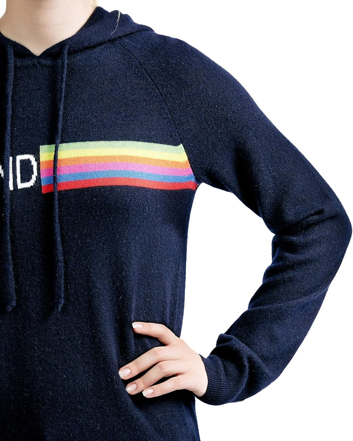 BEYOND FASHION Women's 100% Pure Cashmere Hoodie Sweater Solid Color Long Sleeve Heavenly Soft