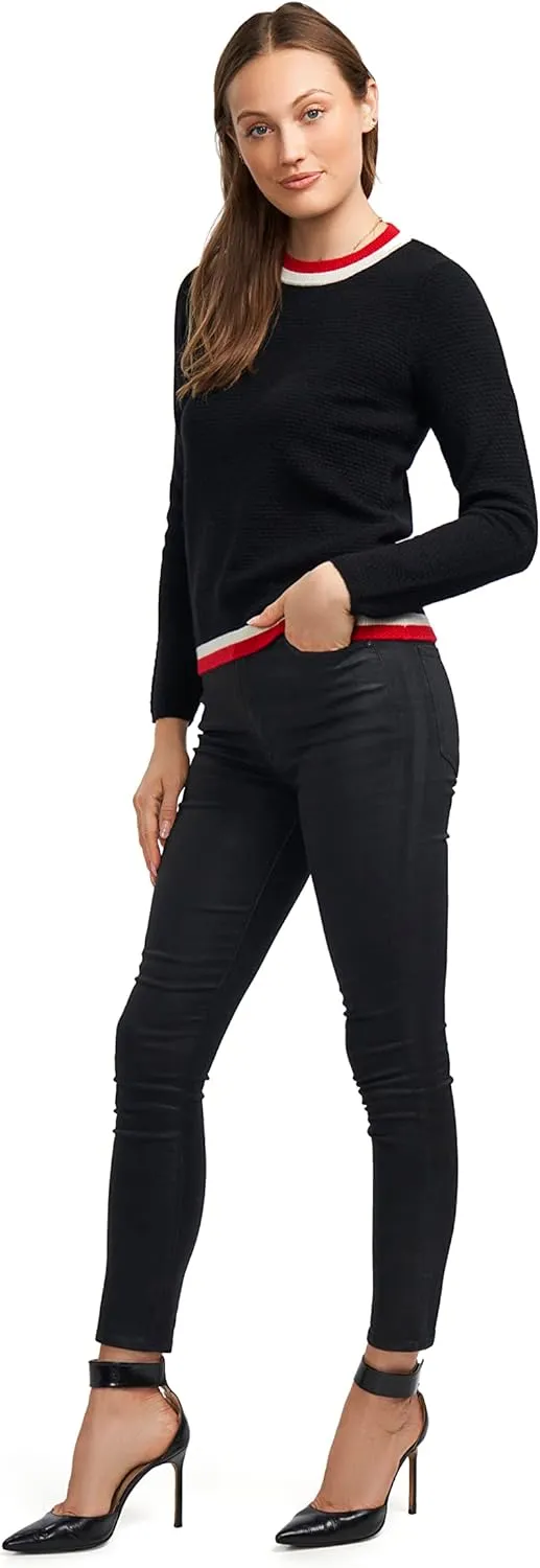 BEYOND FASHION Women's 100% Pure Cashmere Sweater Crew Neck Pullover