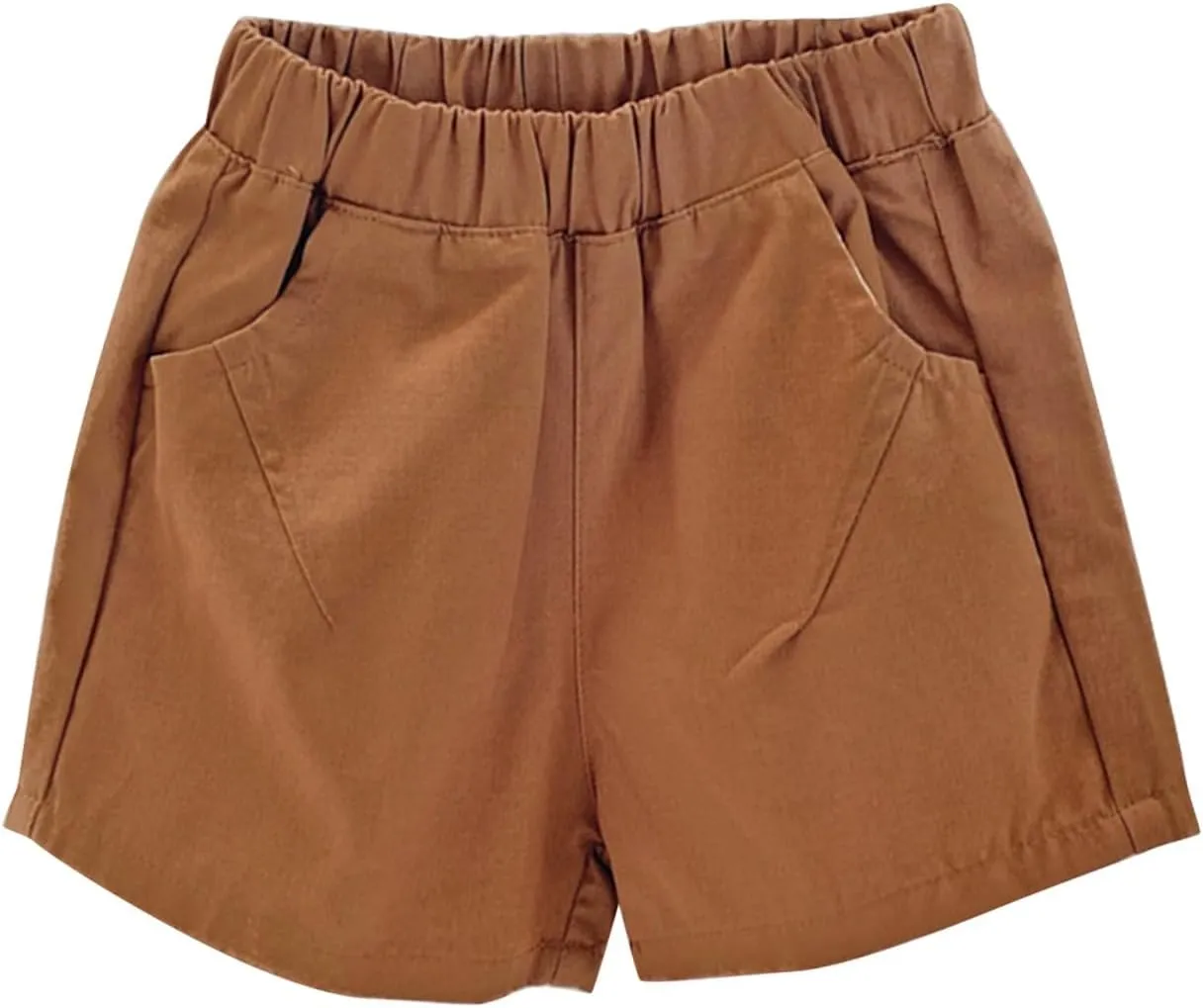 Boys Khaki Cargo Shorts Kids Cotton Pull on Jogger Shorts Outdoor Quick Dry Hiking Short Lightweight Athletic Pants