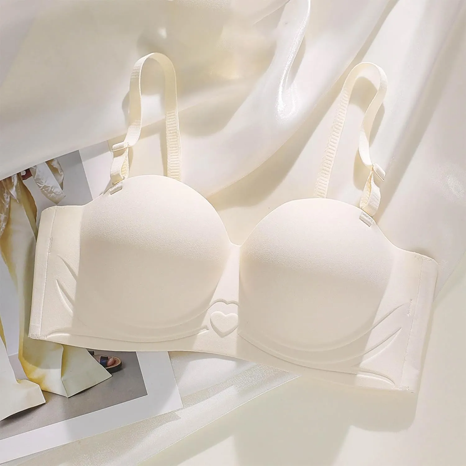 Bras for Women 2025 Fashion Adjustable Strap Push Up Seamless Bralette Solid Color Casual Comfy Breathable Underwear