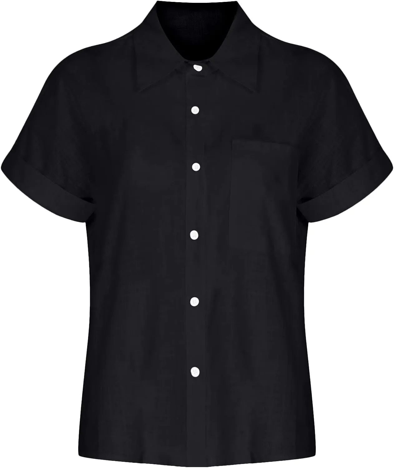 Button Down Shirt Women Summer Casual Trendy Tops Short Sleeve Linen Collared T Shirts Plain Tshirt Dressy Blouses